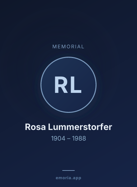 Memorial portrait of Rosa Lummerstorfer