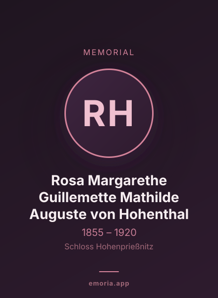 Memorial portrait of Rosa Margarethe Guillemette Mathilde Auguste von Hohenthal