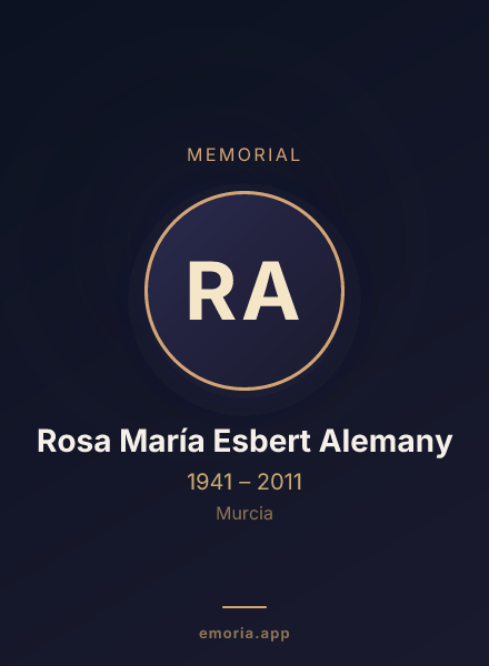 Memorial portrait of Rosa María Esbert Alemany