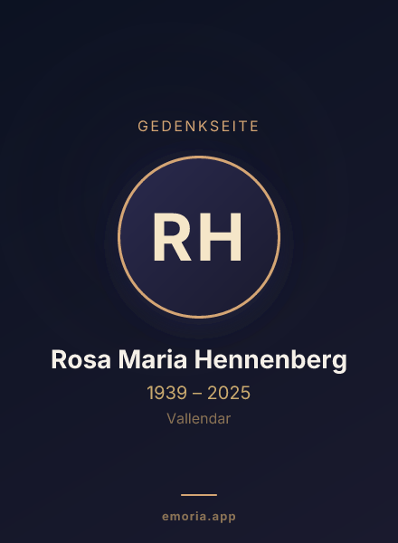 Gedenkportrait von Rosa Maria Hennenberg