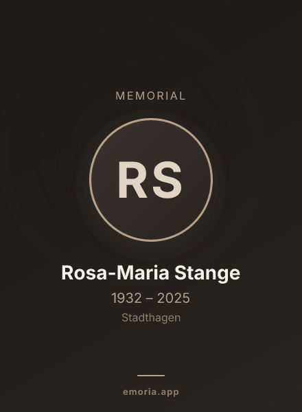 Memorial portrait of Rosa-Maria Stange