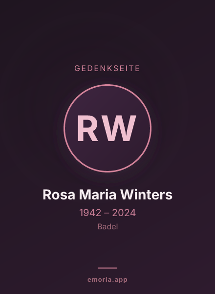 Gedenkportrait von Rosa Maria Winters