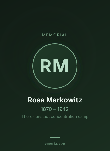 Memorial portrait of Rosa Markowitz