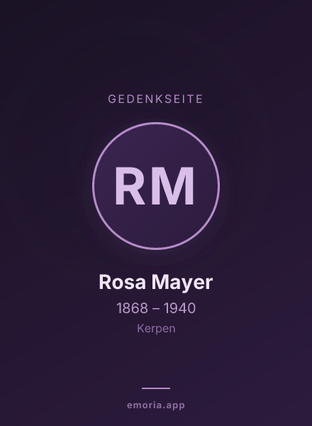 Gedenkportrait von Rosa Mayer