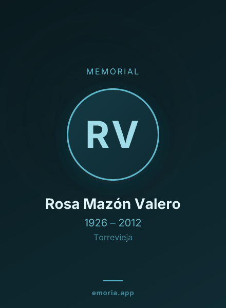 Memorial portrait of Rosa Mazón Valero