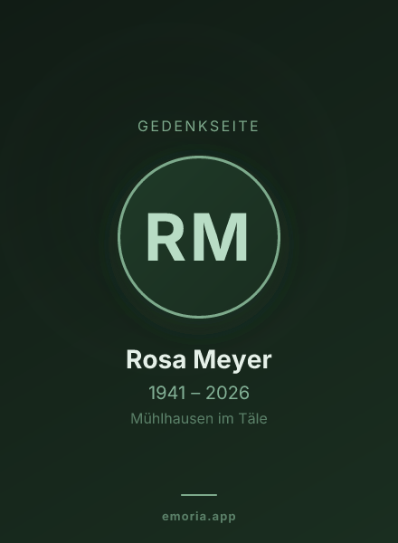 Gedenkportrait von Rosa Meyer