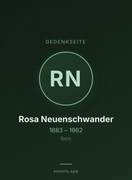 Gedenkportrait von Rosa Neuenschwander