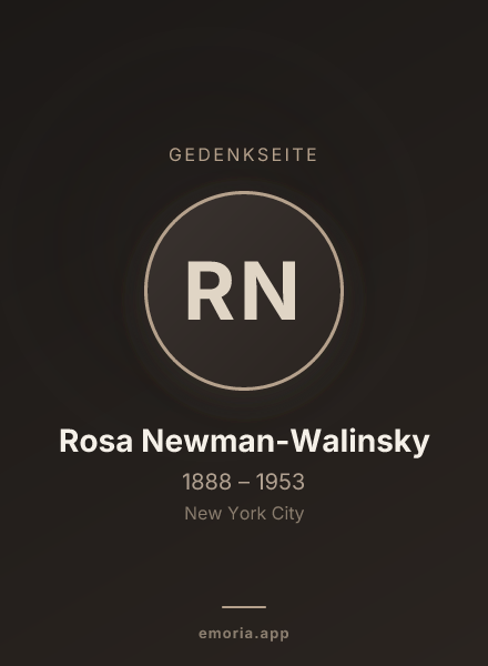 Gedenkportrait von Rosa Newman-Walinsky