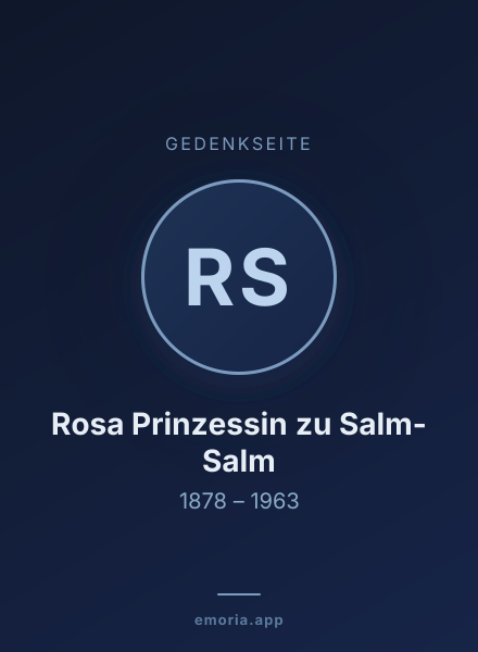 Gedenkportrait von Rosa Prinzessin zu Salm-Salm