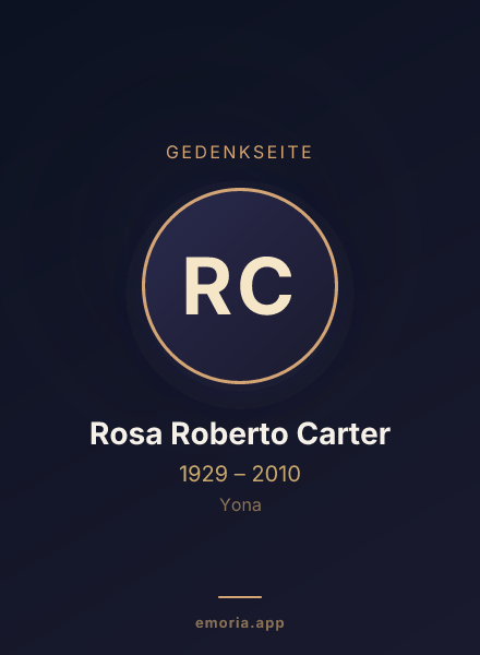 Gedenkportrait von Rosa Roberto Carter