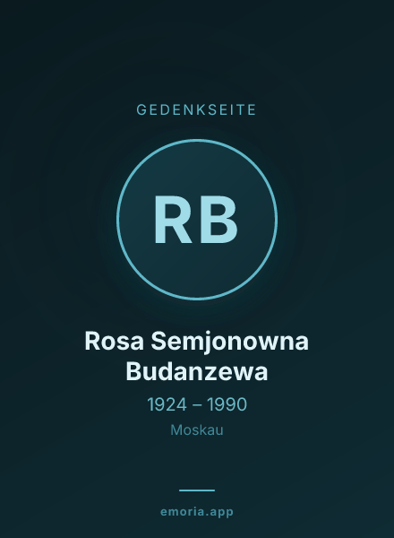 Gedenkportrait von Rosa Semjonowna Budanzewa