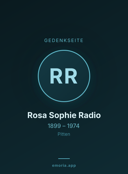 Gedenkportrait von Rosa Sophie Radio