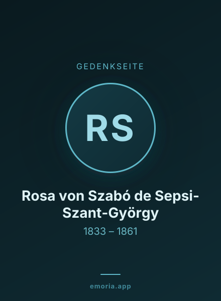 Gedenkportrait von Rosa von Szabó de Sepsi-Szant-György