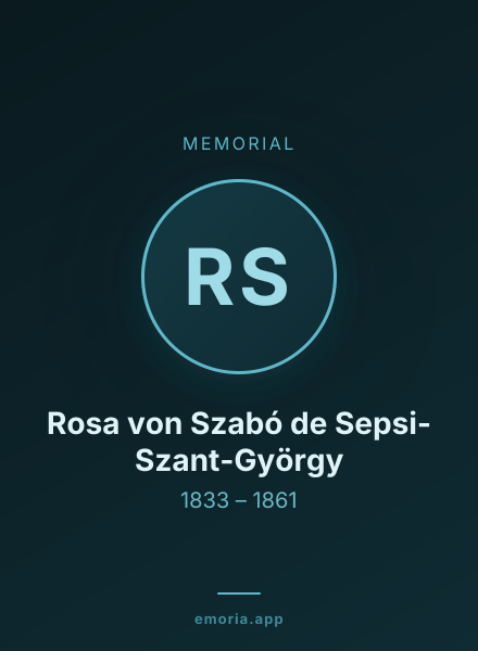 Memorial portrait of Rosa von Szabó de Sepsi-Szant-György