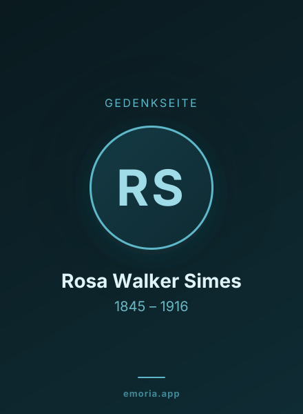 Gedenkportrait von Rosa Walker Simes