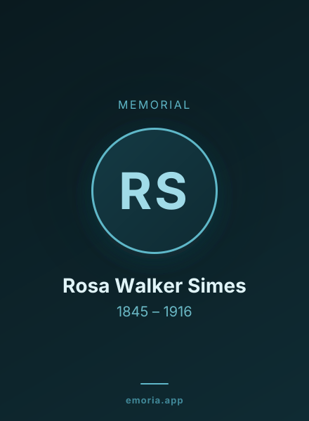 Memorial portrait of Rosa Walker Simes