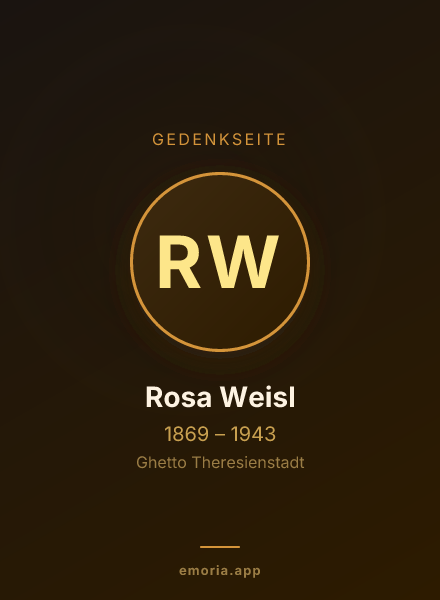 Gedenkportrait von Rosa Weisl