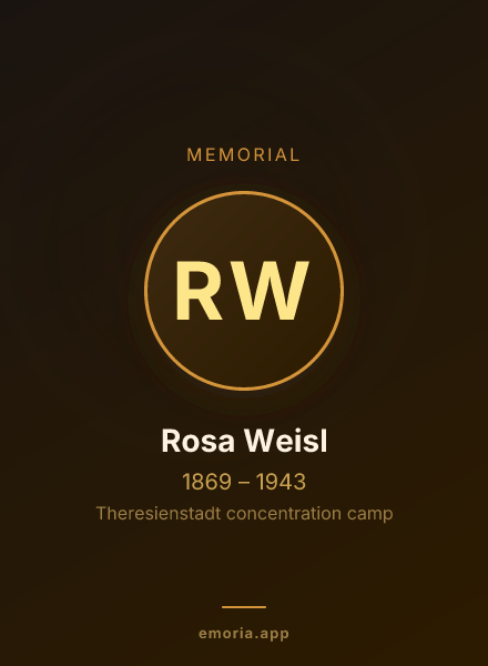 Memorial portrait of Rosa Weisl