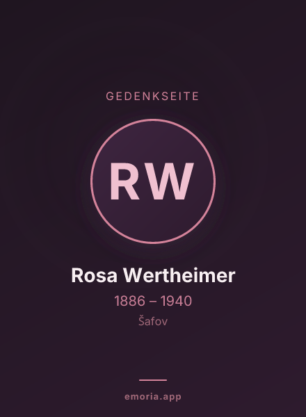 Gedenkportrait von Rosa Wertheimer