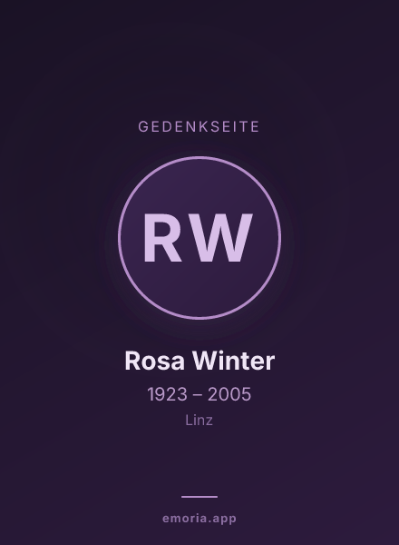 Gedenkportrait von Rosa Winter