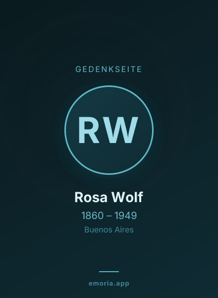 Gedenkportrait von Rosa Wolf