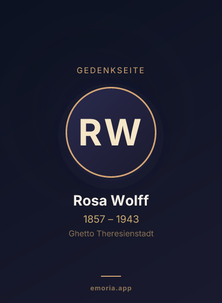 Gedenkportrait von Rosa Wolff