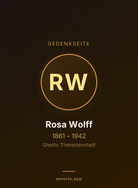 Gedenkportrait von Rosa Wolff