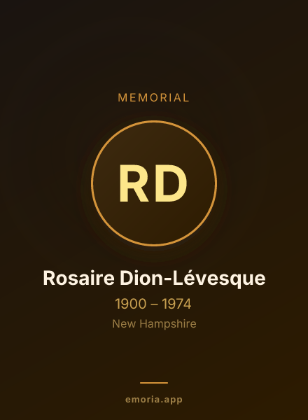 Memorial portrait of Rosaire Dion-Lévesque