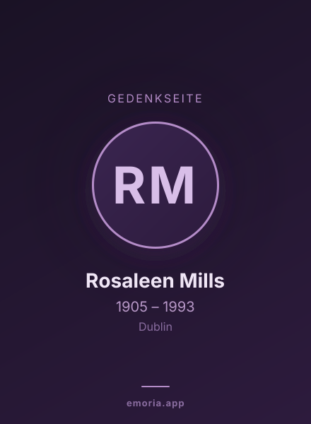 Gedenkportrait von Rosaleen Mills