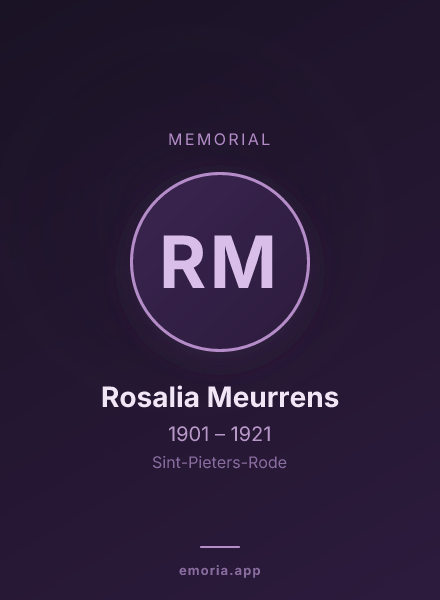 Memorial portrait of Rosalia Meurrens