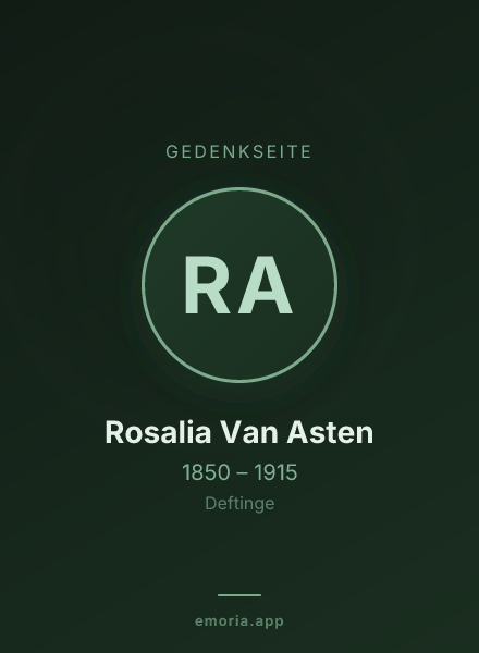 Gedenkportrait von Rosalia Van Asten