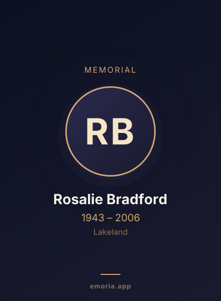 Memorial portrait of Rosalie Bradford