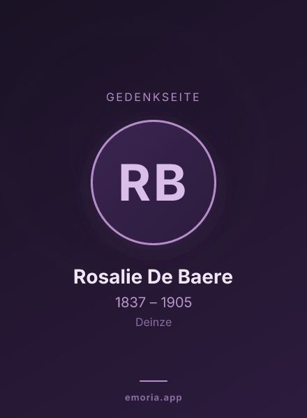 Gedenkportrait von Rosalie De Baere