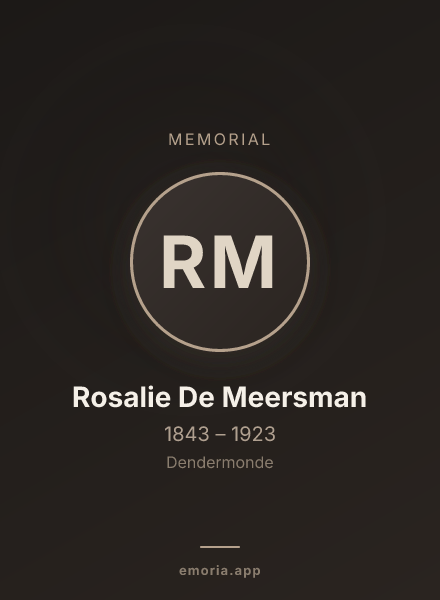 Memorial portrait of Rosalie De Meersman