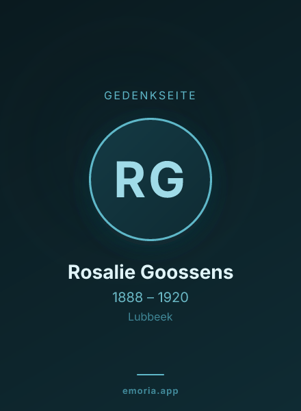 Gedenkportrait von Rosalie Goossens