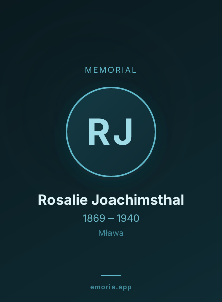 Memorial portrait of Rosalie Joachimsthal