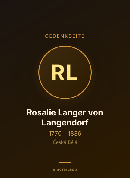 Gedenkportrait von Rosalie Langer von Langendorf
