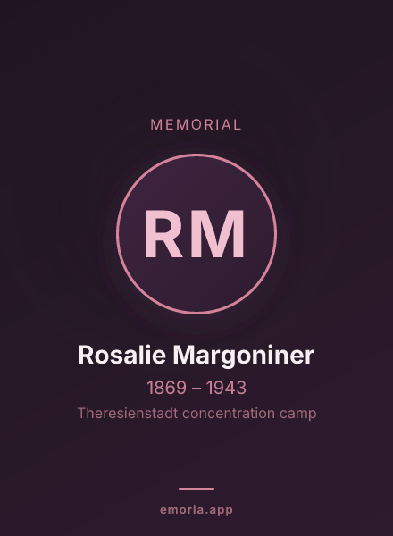 Memorial portrait of Rosalie Margoniner