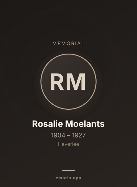 Memorial portrait of Rosalie Moelants