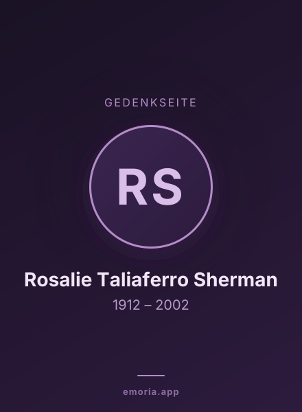 Gedenkportrait von Rosalie Taliaferro Sherman