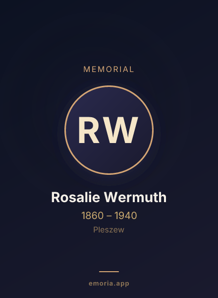 Memorial portrait of Rosalie Wermuth