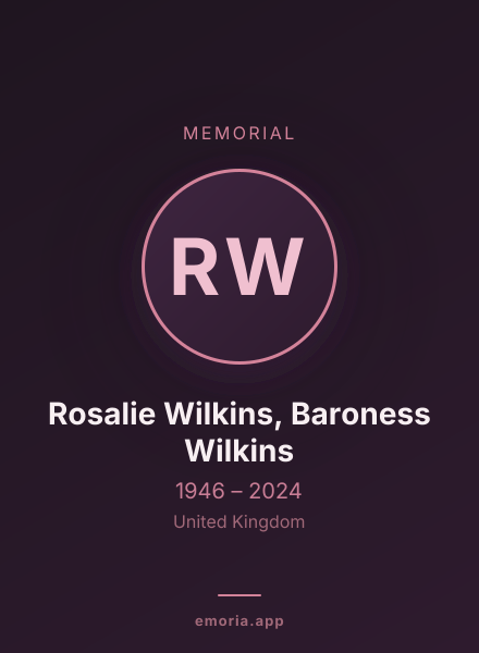 Memorial portrait of Rosalie Wilkins, Baroness Wilkins