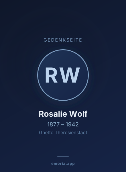 Gedenkportrait von Rosalie Wolf