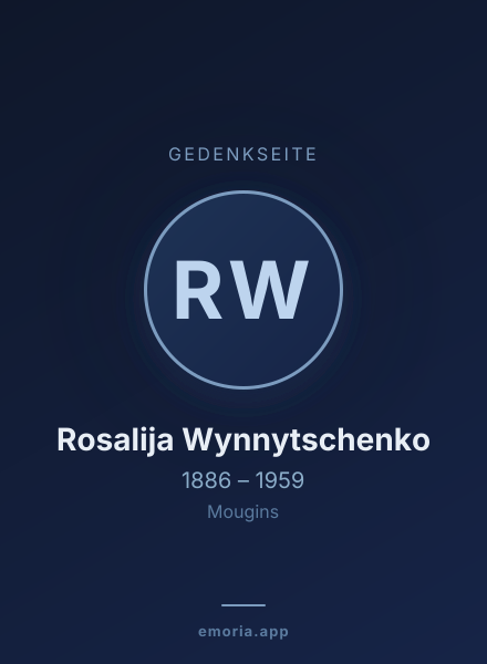 Gedenkportrait von Rosalija Wynnytschenko