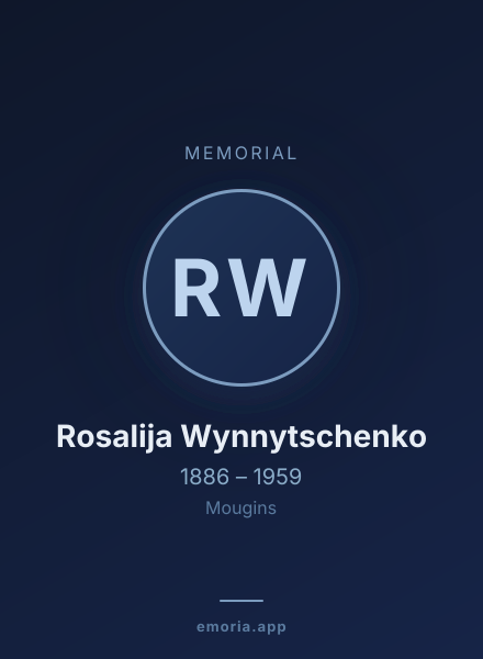 Memorial portrait of Rosalija Wynnytschenko