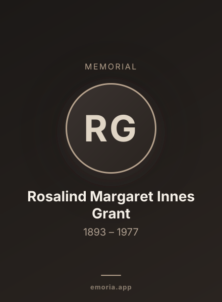 Memorial portrait of Rosalind Margaret Innes Grant