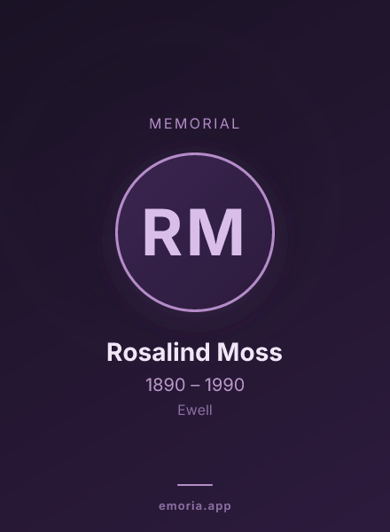 Memorial portrait of Rosalind Moss