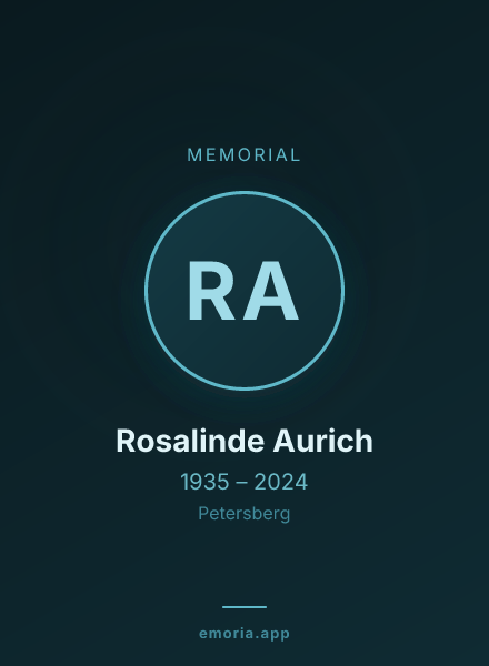 Memorial portrait of Rosalinde Aurich