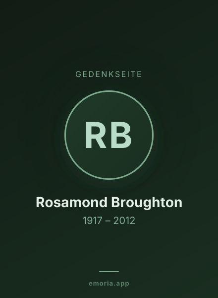 Gedenkportrait von Rosamond Broughton
