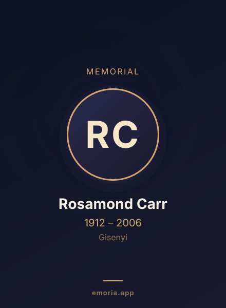 Memorial portrait of Rosamond Carr